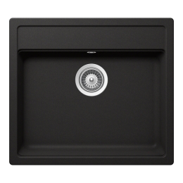 Schock Nemo N-100 konyhai mosogatótálca Cristalite Nero 570 x 510 mm, gránit, hagyományos beépítés, fekete